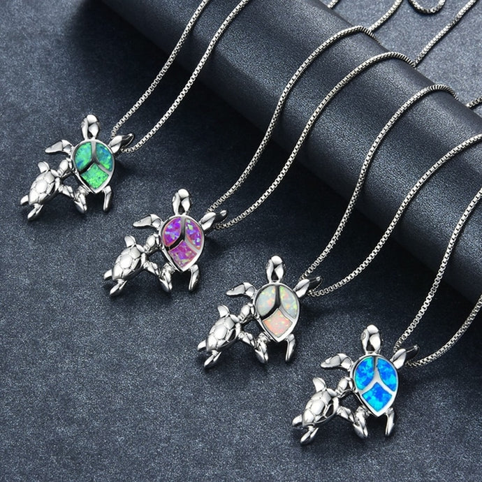 Shark and turtle tracker necklace Clearance
