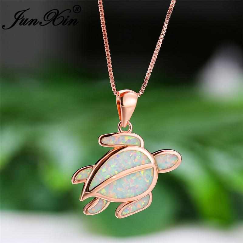 Opal Turtle Charm Necklace in Gold | Lisa Angel
